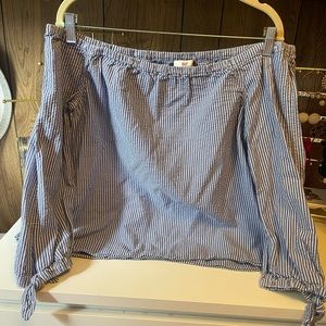 Vineyard Vines Off the Shoulder Seersucker Top